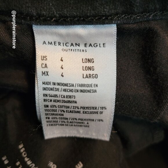 American Eagle Jeans 4 L Dream Jegging Hi Rise Stretch Tummy Control Black Wash - Picture 7 of 13